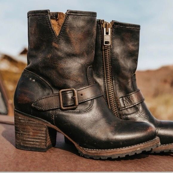 Freebird by Steven Carlito Boots Distressed Leather Ankle Mid-Calf Women’s Size - Picture 2 of 15